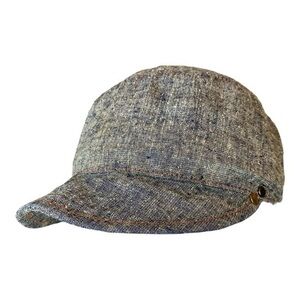 GYPSY and LOIC Organic Cotton Brim Hat Heather Blue Metal Details Size S/M